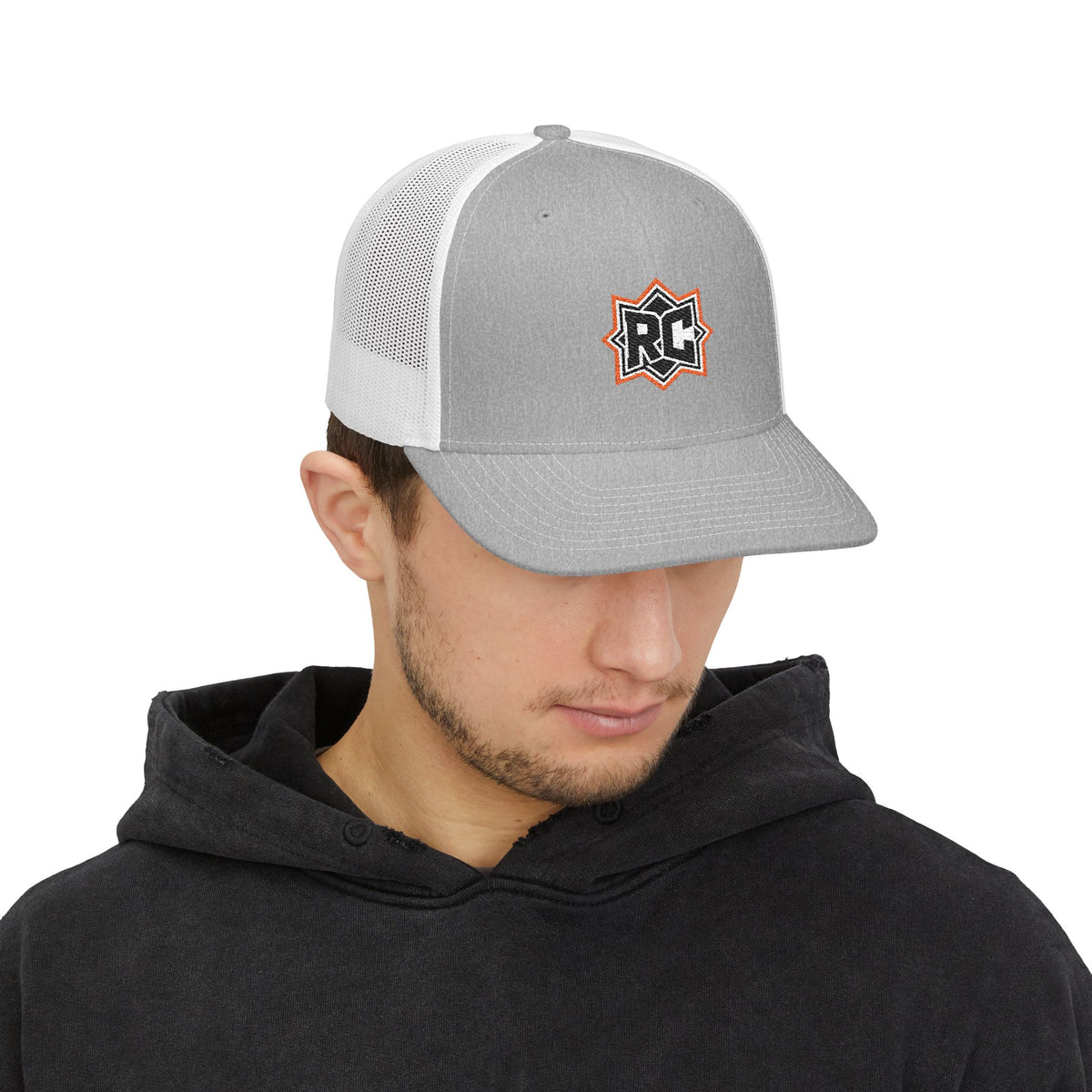 RC Star Patch Trucker Cap — Embroidered Snapback Mesh Hat
