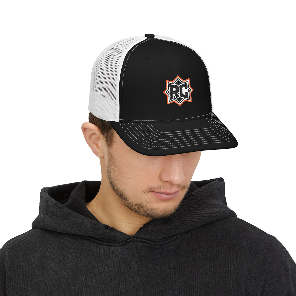 RC Star Patch Trucker Cap — Embroidered Snapback Mesh Hat