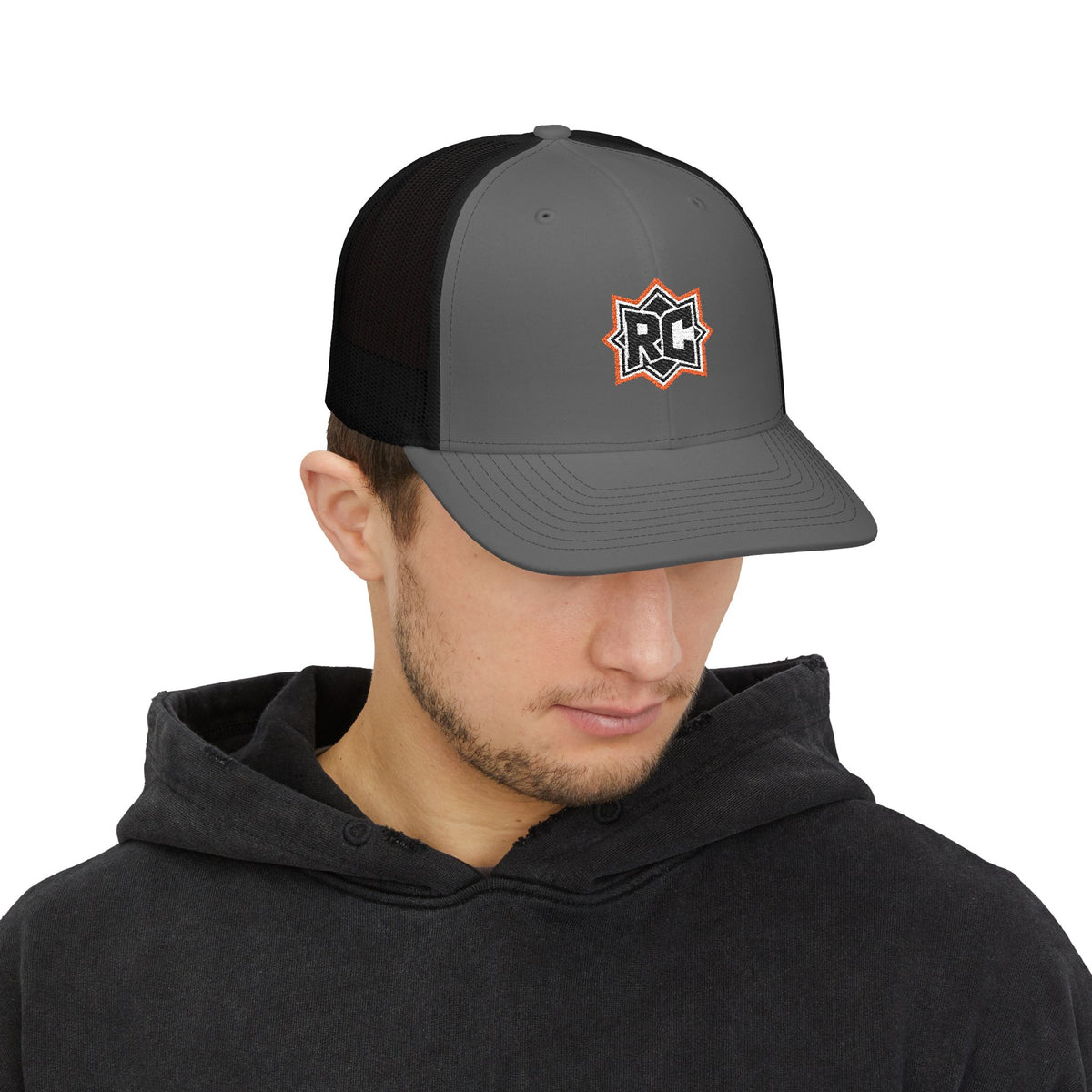 RC Star Patch Trucker Cap — Embroidered Snapback Mesh Hat