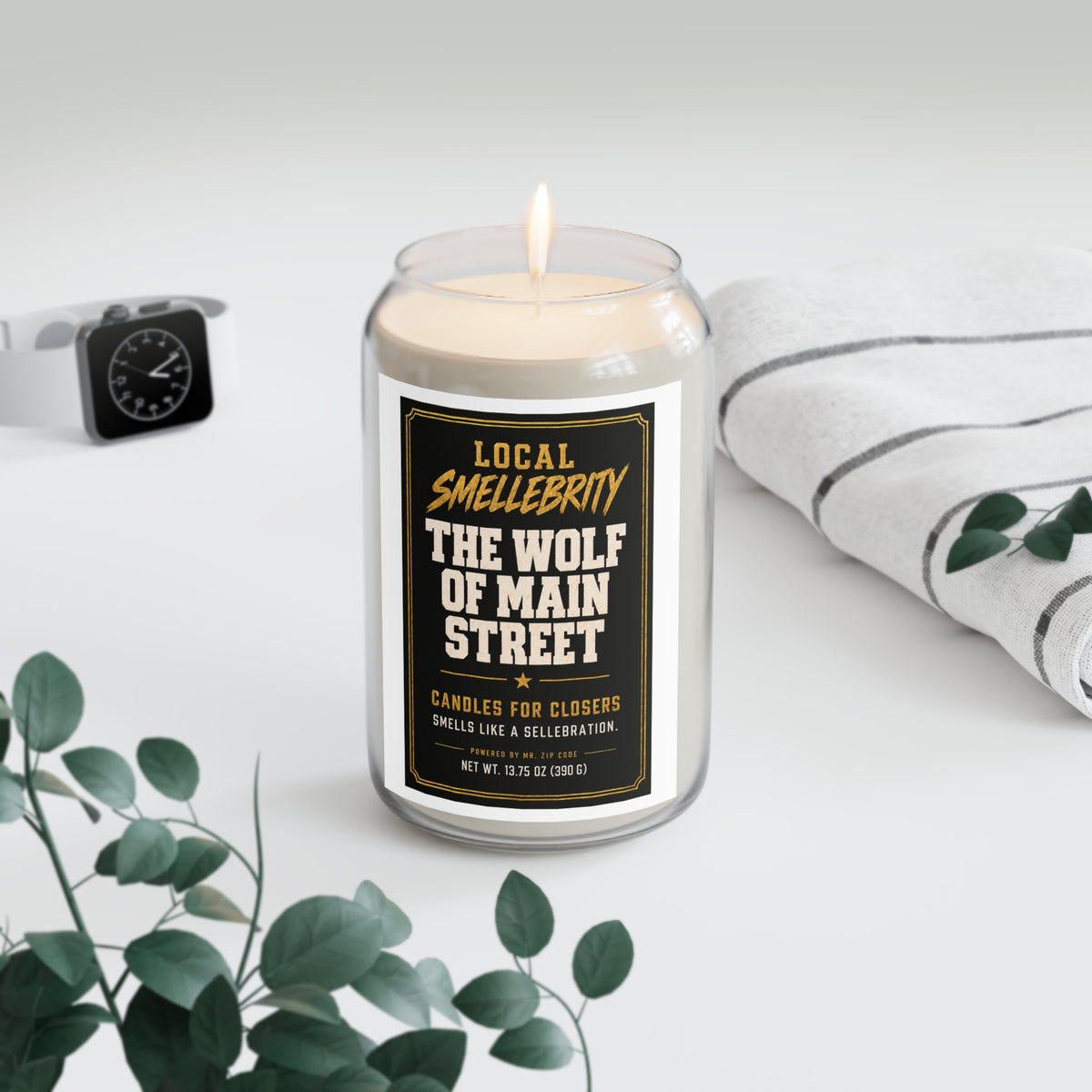 Candle — "The Wolf of Main Street" Scented Soy Candle (13.75 oz)