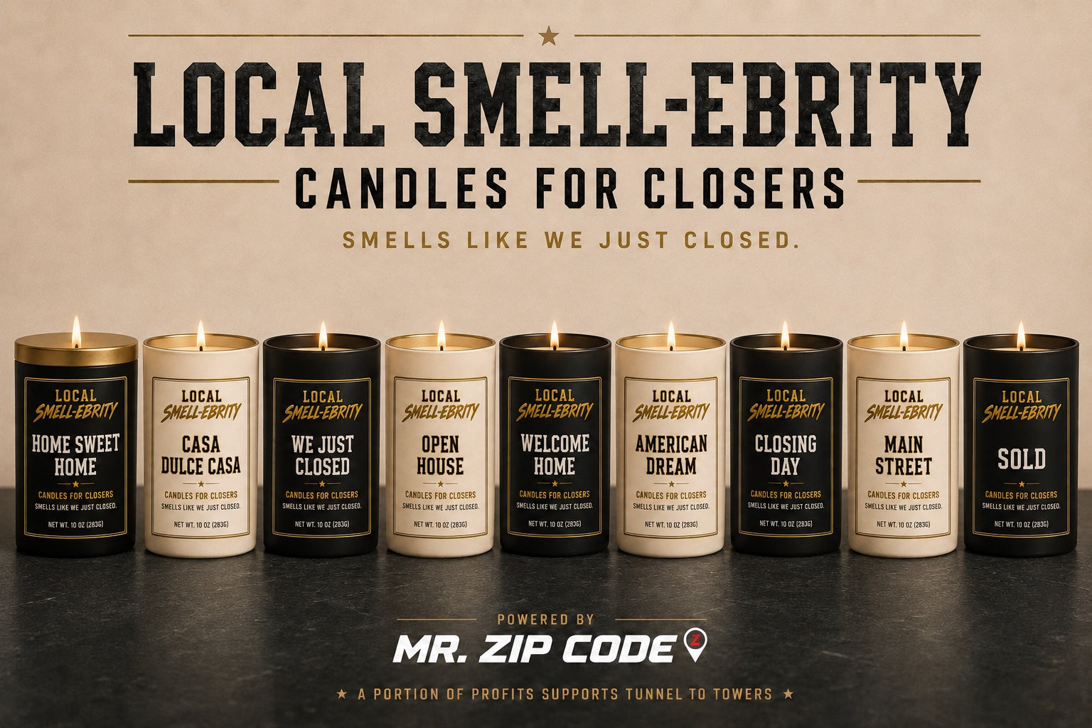 Local SMELLebrity Candles for Closers lineup